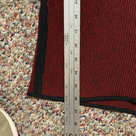 Jaskar Art To Wear Unique Red Black Cotton Blend Asymmetrical Tunic Top Size M - Picture 14 of 15